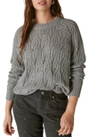 LUCKY BRAND METALLIC THREAD CABLE SWEATER