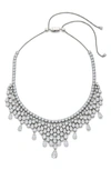 Nadri Cubic Zirconia Collar Necklace In Rhodium