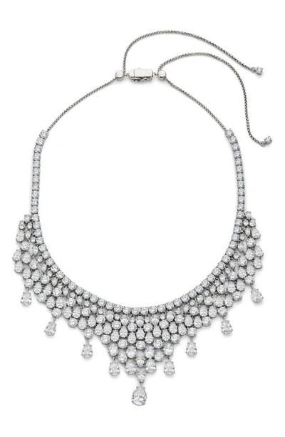 Nadri Cubic Zirconia Collar Necklace In Silver
