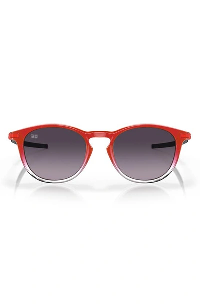 Oakley Pitchman 50mm Prizm™ Gradient Round Sunglasses In Red