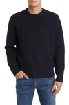 Frame Crewneck Merino Wool Sweater In Navy