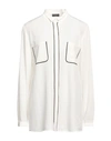 Emporio Armani Woman Shirt White Size 12 Silk, Polyester