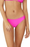 Pq Swim Pilyq Basic Ruched Bikini Bottom In Hot Pink