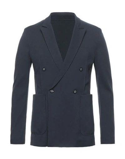 Paolo Pecora Man Blazer Midnight Blue Size 40 Viscose, Polyamide, Elastane In Blue