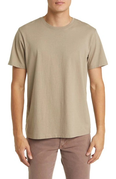 Frame Logo Cotton T-shirt In Stone Beige