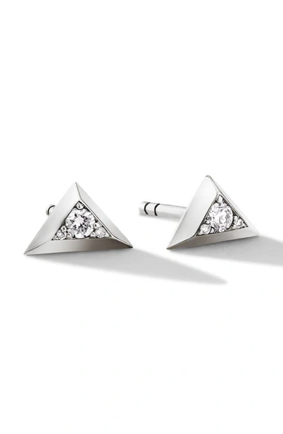 Cast The Apex Diamond Stud Earrings In Sterling Silver