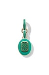 Cast The Stone Charm In Sterling Silver/ Emerald