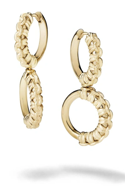 Cast The Knot Drop Hoop Earrings In Gold