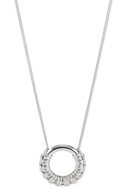 Cast The Knot Loop Pendant Necklace In Sterling Silver