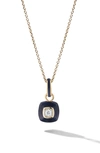 Cast The Brilliant Diamond Pendant Necklace In Sterling Silver 9k/ Black
