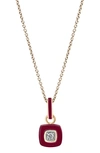 Cast The Brilliant Diamond Pendant Necklace In Sterling Silver 9k/ Red