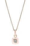Cast The Brilliant Diamond Pendant Necklace In Sterling Silver 9k/ Pink