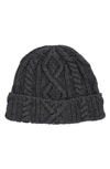 Faherty Chunky Cable Beanie In Grey Heather