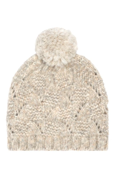 Faherty Marled Cable Beanie In Driftwood