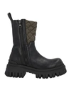 Mich E Simon Mich Simon Woman Ankle Boots Black Size 8 Leather, Textile Fibers In Black