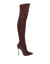 Casadei Woman Knee Boots Dark Brown Size 11 Soft Leather