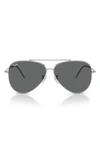 Ray Ban Ray-ban Aviator Reverse 59mm Pilot Sunglasses In Silver Dark Grey