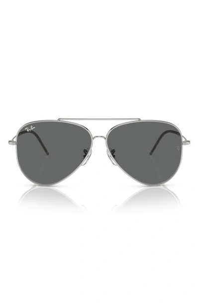 Ray Ban Ray-ban Aviator Reverse 59mm Pilot Sunglasses In Silver Dark Grey