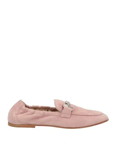 Tod's Woman Loafers Blush Size 5.5 Soft Leather In Pink