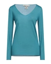 Lamberto Losani Woman Sweater Light Blue Size 12 Cashmere, Silk