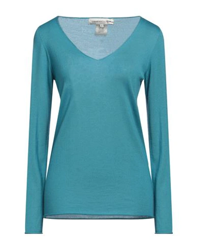 Lamberto Losani Woman Sweater Light Blue Size 10 Cashmere, Silk