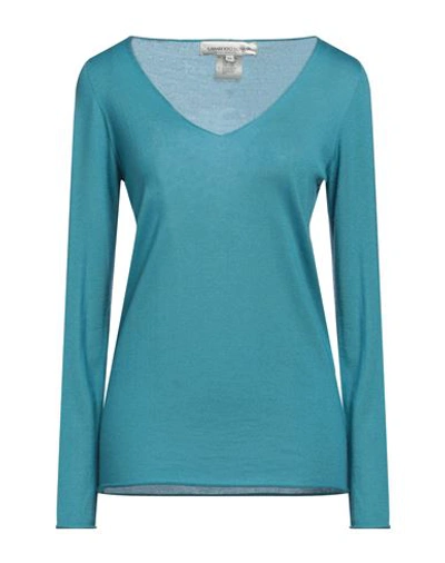 Lamberto Losani Woman Sweater Light Blue Size 12 Cashmere, Silk