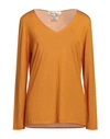 Lamberto Losani Woman Sweater Marigold Size 12 Cashmere, Silk In Yellow