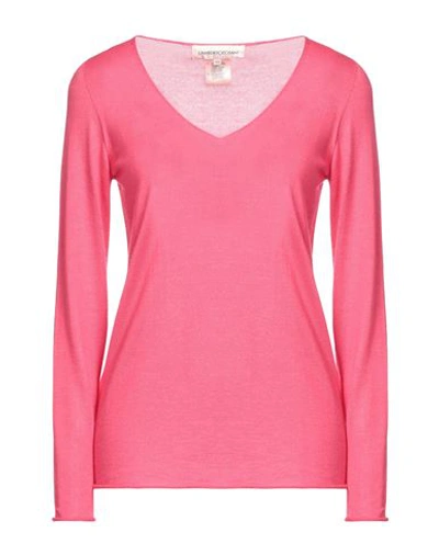 Lamberto Losani Woman Sweater Fuchsia Size 8 Cashmere, Silk In Pink