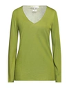 Lamberto Losani Woman Sweater Acid Green Size 10 Cashmere, Silk