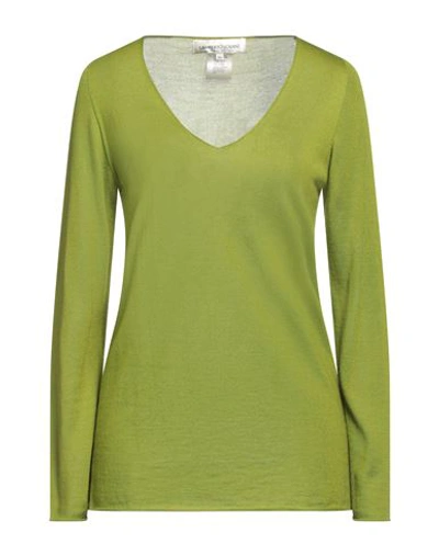 Lamberto Losani Woman Sweater Acid Green Size 10 Cashmere, Silk