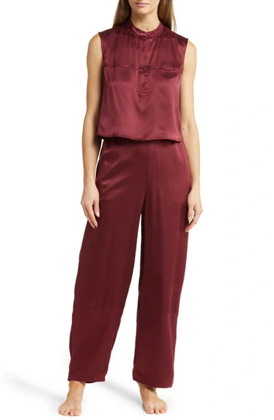 Lunya Washable Silk Sleeveless Pajamas In Calliope Wine