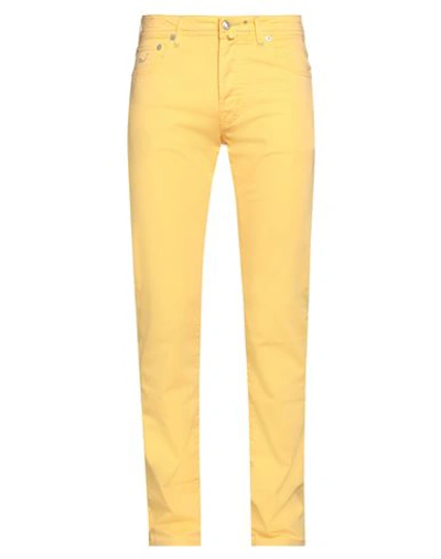 Jacob Cohёn Man Pants Yellow Size 32 Cotton, Elastane In Yellow