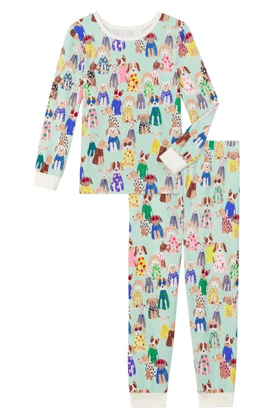Bedhead Pajamas Kids' Print Fitted Organic Cotton Two-piece Pajamas In Fashion Hounds