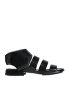 IXOS IXOS WOMAN SANDALS BLACK SIZE 5 SOFT LEATHER, TEXTILE FIBERS