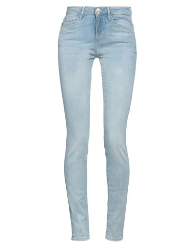 Guess Woman Denim Pants Blue Size 24w-30l Cotton, Polyester, Lyocell, Elastane