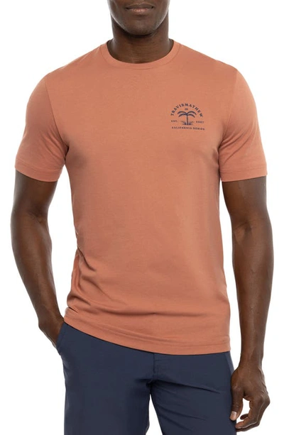 Travismathew Shock And Awe Cotton Graphic Tee In Copper