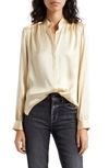 L Agence Dani Silk Charmeuse Blouse In Champagne