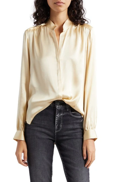 L Agence Dani Silk Charmeuse Blouse In Champagne