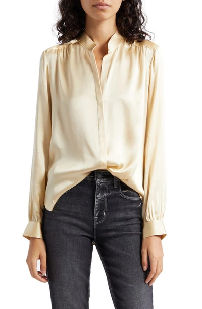 L AGENCE BIANCA SILK SATIN BLOUSE