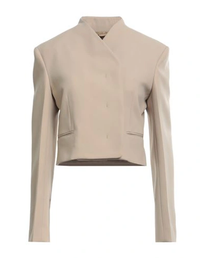Ferragamo Woman Suit Jacket Beige Size 4 Virgin Wool