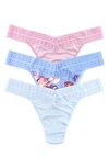 Hanky Panky Dreamease Assorted 3-pack Original Rise Thongs In Chatsworth House Multi