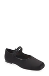 Sandy Liang Mary Jane Flat In Black Satin