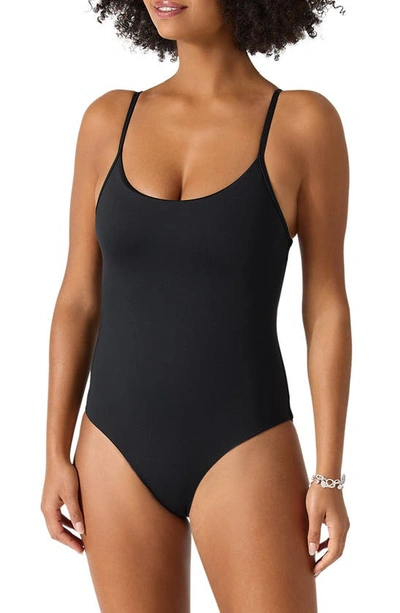 Tommy Bahama Palm Modern One-piece Swimsuit In Black Rev