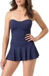 Tommy Bahama Bandeau Swimsuit Dress In Mare Navy