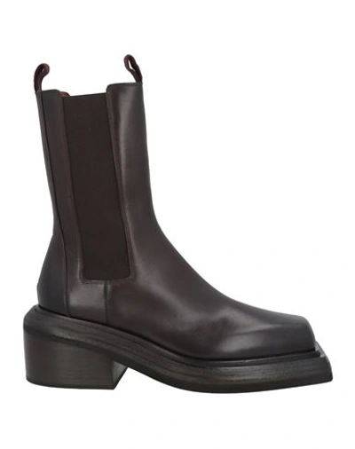 Marsèll Woman Ankle Boots Dark Brown Size 8 Soft Leather