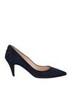 Tod's Woman Pumps Midnight Blue Size 8.5 Soft Leather