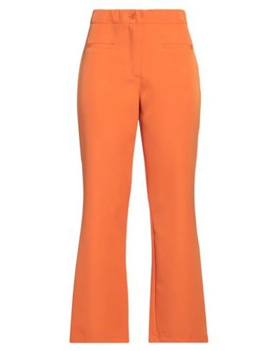 Dixie Woman Pants Orange Size M Cotton, Polyester