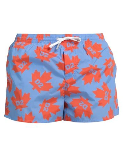 Dsquared2 Man Swim Trunks Sky Blue Size 28 Polyamide, Elastane