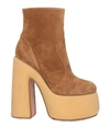 CASADEI CASADEI WOMAN ANKLE BOOTS CAMEL SIZE 11 SOFT LEATHER