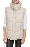 Marc New York Faux Leather Puffer Vest In Twine